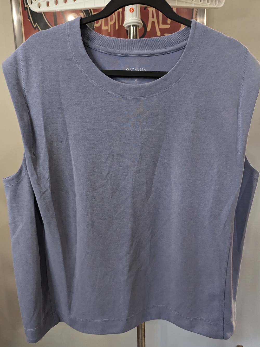 $18 Athleta Plus Size 1X - Seasoft Tank Sweatshirt Abalone Grey - EUC